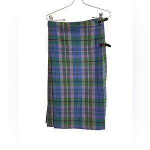 Glenisla Wool Tartan Plaid MIDI Skirt l Women’s Size 10 Scottish Wool Skirt 0722